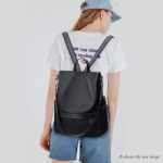 Anti-Theft Nylon Waterproof Backpack (Black) - Image 4