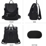 Anti-Theft Nylon Waterproof Backpack (Black) - Image 3