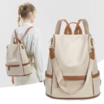 Anti-Theft Nylon Waterproof Backpack (Apricot) - Image 2