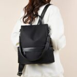 Anti-Theft Nylon Waterproof Backpack (Black) - Image 2