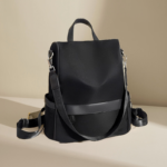 Anti-Theft Nylon Waterproof Backpack (Black) - Image 5